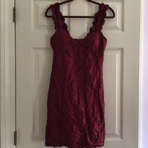 Elegant, deep red/garnet, bubble hem dressy dress